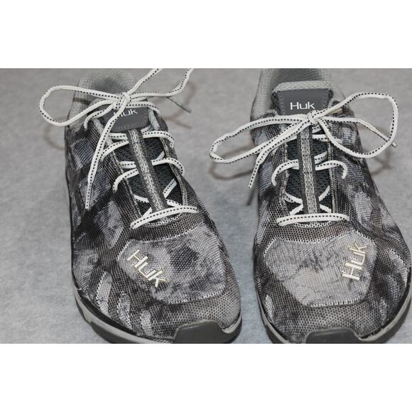 HUK Attack Performance Fishing Water Shoes Sneakers Mens Size US 12 Gray Camo - Picture 3 of 9